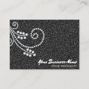 Carte De Visite *~* Glam Soll Diamonds Black Parties scintillant L