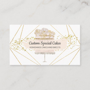 Carte De Visite Glamor Floral Mariage Anniversaire Gâteau boulange
