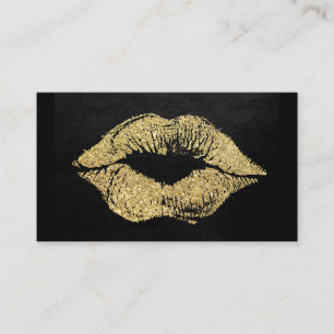Carte De Visite Glamor Lipstick Kiss Parties scintillant or