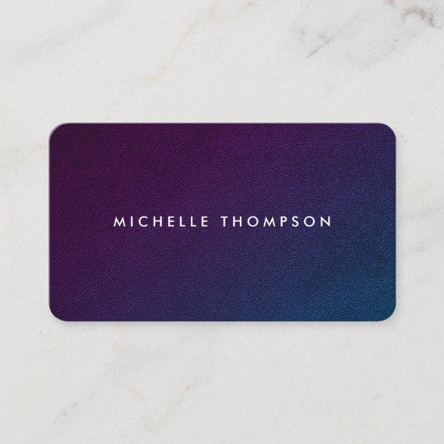 Carte De Visite Glamor | Lux en cuir violet (Devant)