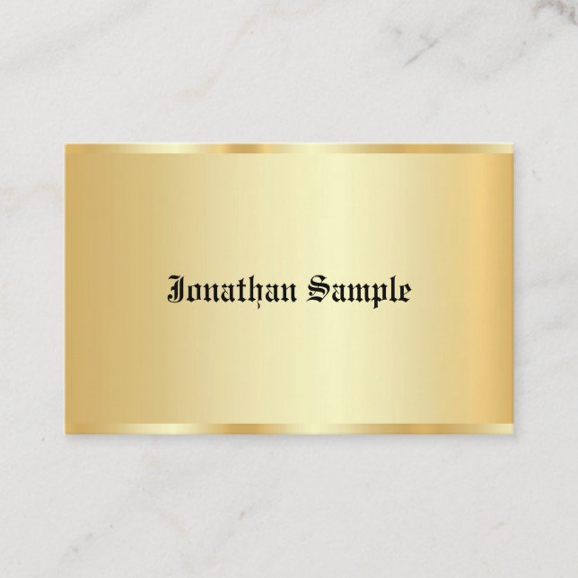 Carte De Visite Glamour personnalisé Modèle Vieux Texte Faux Gold (Devant)