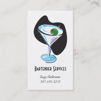 Carte De Visite glass_black de martini de barman