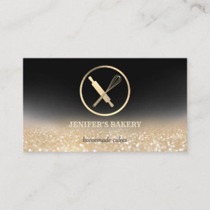 Carte De Visite Glitterie or rouleau pin whisky chef boulangerie