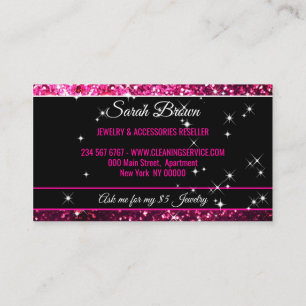 Carte De Visite Glitz rose étincelante brillant