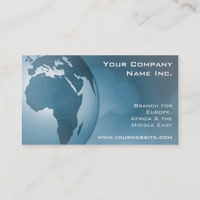 Carte De Visite Global Corporate International Trading Company (Dos)