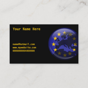 Carte De Visite Globe européen, votre nom ici,