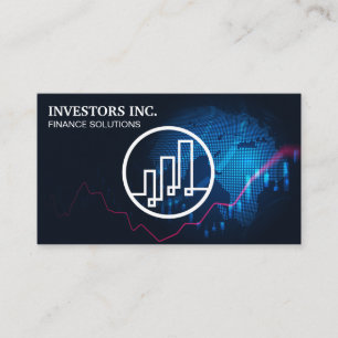 Carte De Visite Globe Logo Graphique de croissance