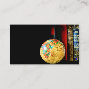 Carte De Visite Globe vintage et livres