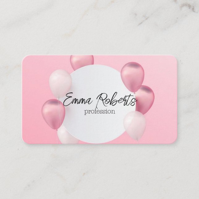 Carte De Visite Glossy Balloon Party Event Planning (Devant)