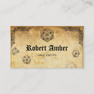 Carte de visite GM Dice RPG Cistomizable