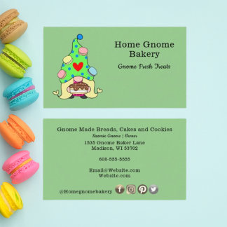 Carte De Visite Gnome Maison Boulangerie Pâtisserie Gâteaux & Trai