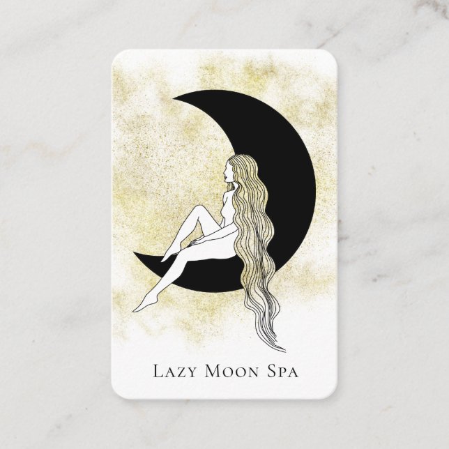 Carte De Visite *~* GODDESS Femme sur Lune Céleste QR Lunaire (Devant)