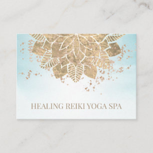 Carte De Visite *~* Gold Aqua Parties scintillant Yoga Spirituel M