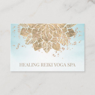 Carte De Visite *~* Gold Aqua Parties scintillant Yoga Spirituel R