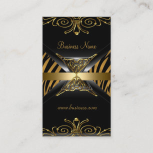 Carte De Visite Gold Black Gold Art Déco Zebra Stria