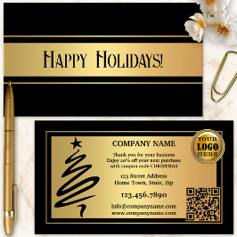 Carte De Visite Gold Black Noël Merci