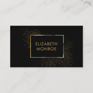 Carte De Visite Gold Border Salon Maquillage Liste de cheveux noir
