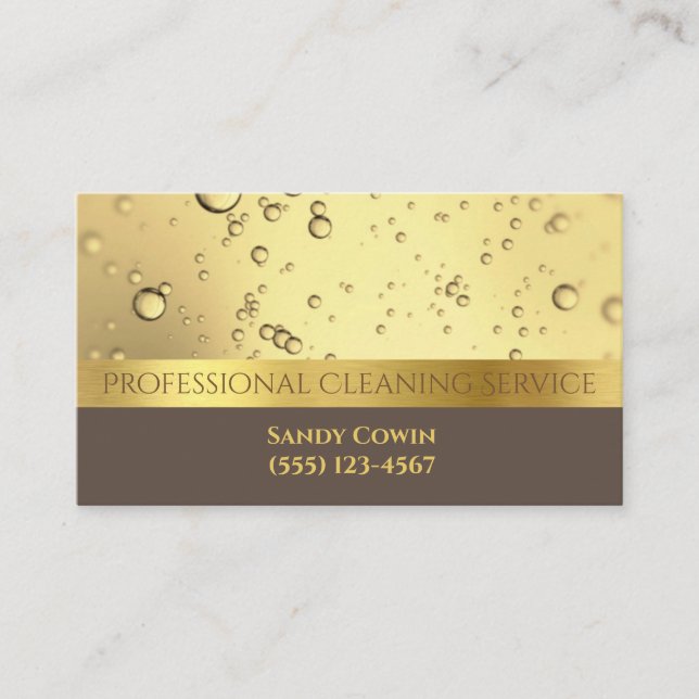 Carte De Visite Gold Bubbles Services de nettoyage professionnel (Devant)
