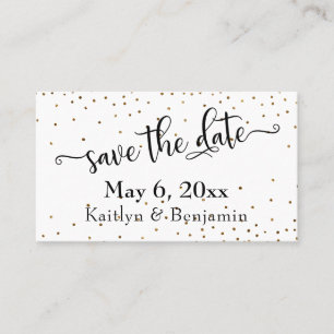 Carte De Visite Gold Confetti Enregistrer la date Mariage Détail I