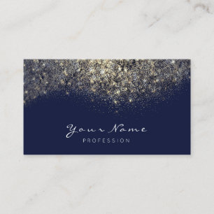 Carte De Visite Gold Confetti Parties scintillant maquillage Blue 