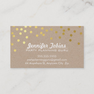 Carte De Visite GOLD CONFETTI SPOT motif moderne bold blanc kraft