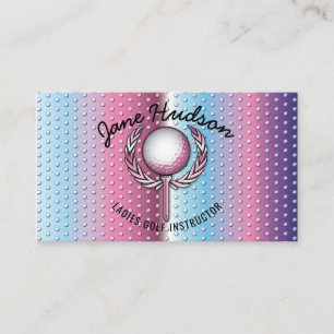 Carte De Visite Gold Elegant Dames Golf Design