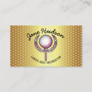 Carte De Visite Gold Elegant Dames Golf Design