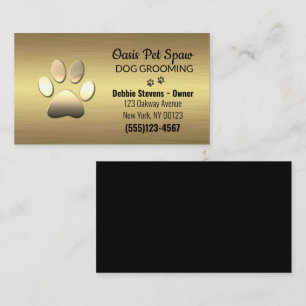 Carte De Visite Gold Empreinte de patte Chien Animaux de compagnie