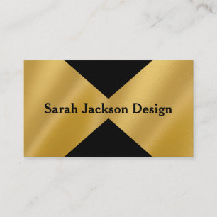 Carte De Visite Gold et Black Graphic Designer Finance Business
