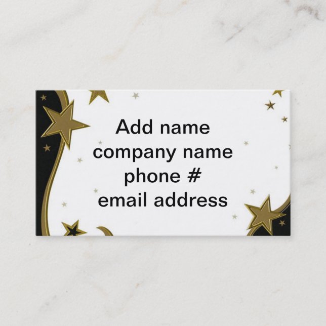 Carte De Visite Gold et Silver Stars Business (Devant)