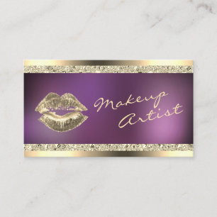 Carte De Visite Gold et violet Shimmer maquillage Artiste Beauté