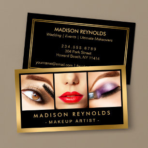 Carte De Visite Gold Fashion Maquillage Artiste Photo Shocase