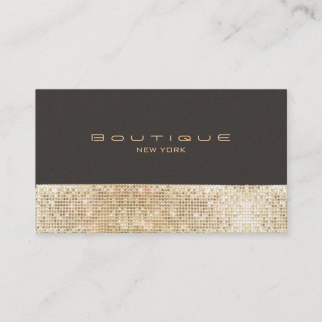 Carte De Visite Gold FAUX Sequins Suede Look Beauté & mode chic (Devant)