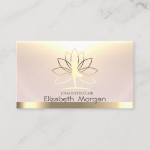 Carte De Visite Gold Femmes Silhouette Lotus Yoga Instructeur