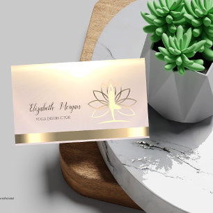 Carte De Visite Gold Femmes Silhouette Lotus Yoga Instructeur
