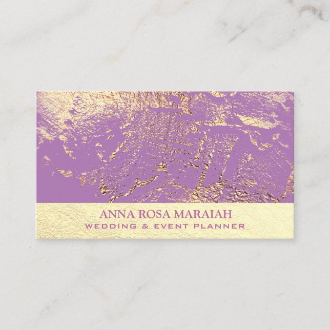 Carte De Visite *~* Gold Foil Beauté Wedding planner Élégant (Devant)