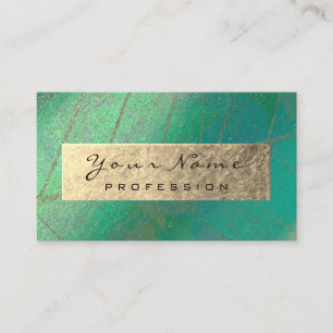 Carte De Visite Gold Foil Botanique Brown Couch Thérapiste Vert