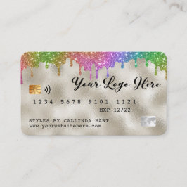 Carte De Visite Gold Foil Rainbow Parties scintillant Loyauté créd
