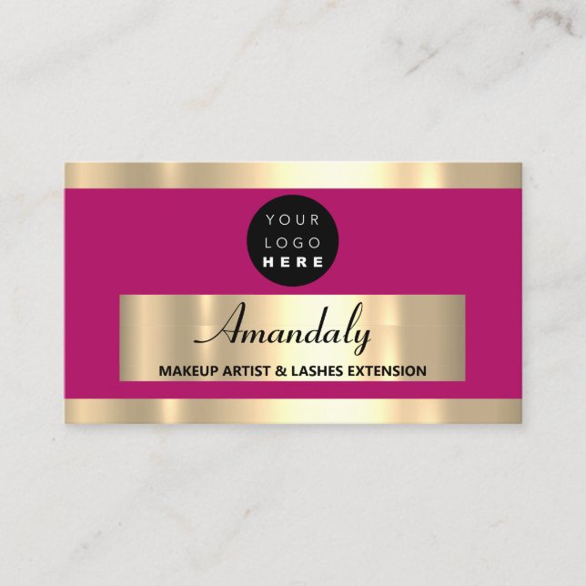Carte De Visite Gold Frame Mode Beauté Shop rose VIP (Devant)