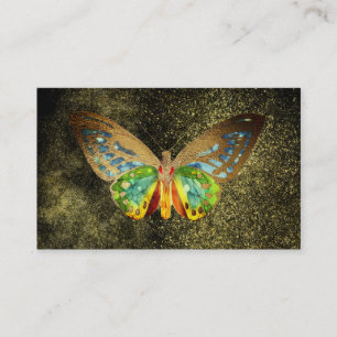 Carte De Visite ** Gold Gilded Gold Parties scintillant Butterfly 