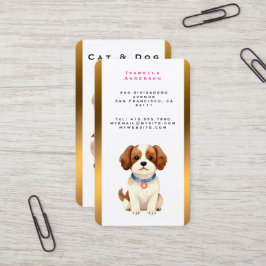 Carte De Visite Gold Grooming Pet Personalized Elegant Collection