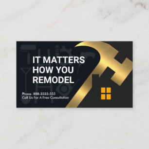 Carte De Visite Gold Hammer Home Silhouette Entrepreneur