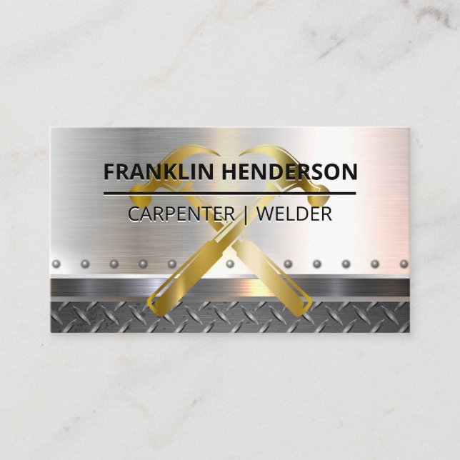 Carte De Visite Gold Hammers | Metal | Rivets (Devant)