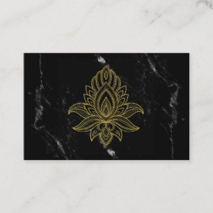 Carte De Visite ~ Gold Hamsa Blanc Noir Marbre Abstrait Sacré