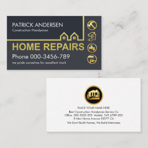 Carte De Visite Gold Home Construction Bordure Paysage