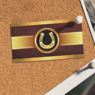 Carte De Visite Gold Horseshoe Equine Care