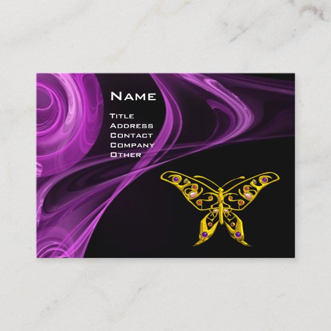 Carte De Visite GOLD HYPER BUTTERFLY violet Ultra violet noir (Devant)
