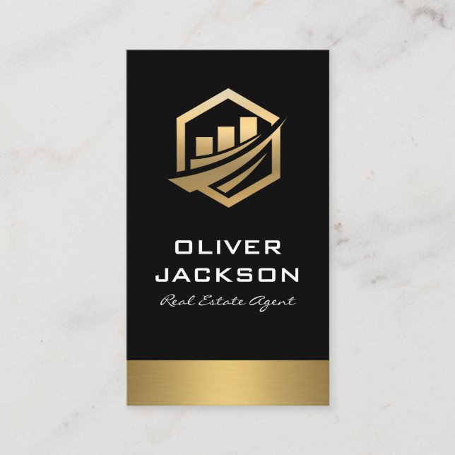 Carte De Visite Gold Icon Immobilier Lux Gold Trier (Devant)