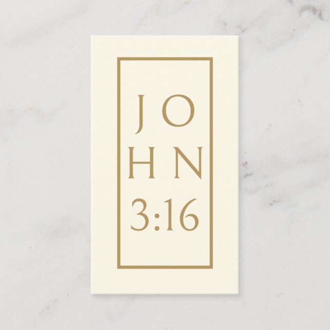 Carte De Visite GOLD John 3:16 Évangile Tract (Devant)