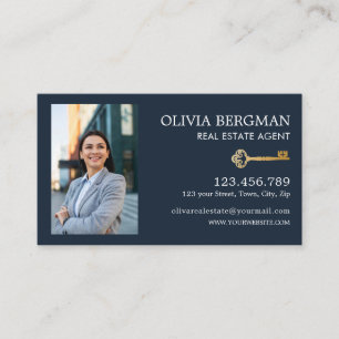 Carte De Visite Gold Key Professional Immobilier Photo verticale